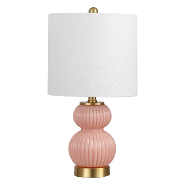 Daphne 20" Ribbed Metal/Glass LED Table Lamp
